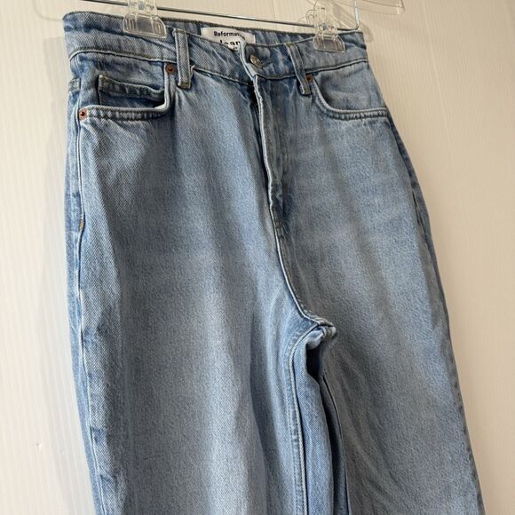 Reformation Delena High Rise Relaxed Jeans 24 Blue Denim Organic Cotton READ - Picture 15 of 16